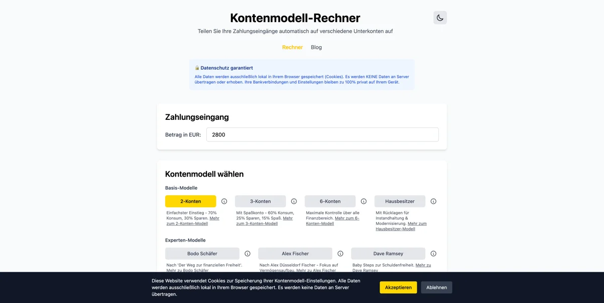 Konten-Modell.com - Vanilla JavaScript Buchhaltungs-Tool