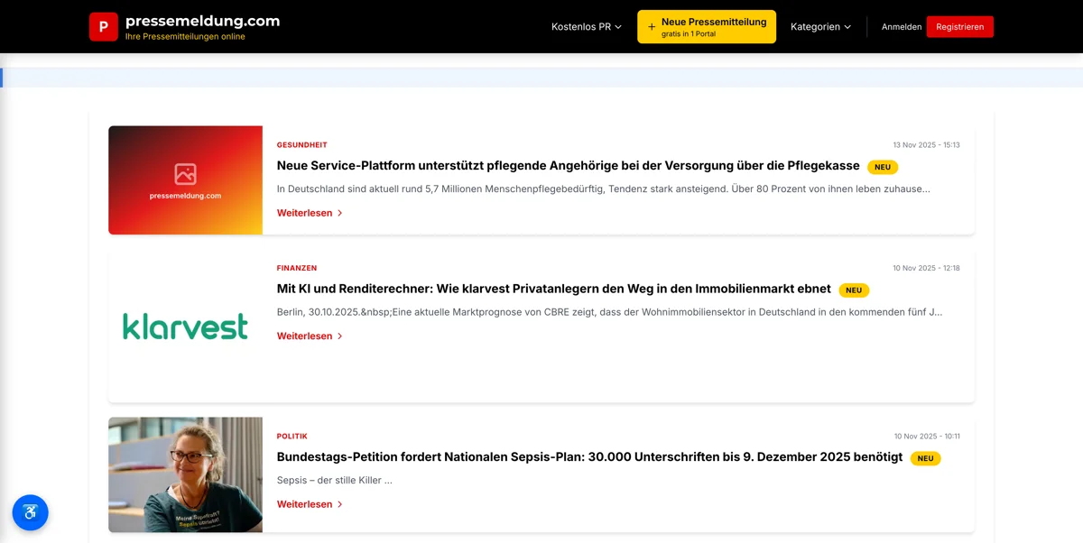 pressemeldung.com - Drupal 11 Plattform